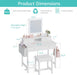 White Makeup Vanity Desk With Mirror LedLightingSystem