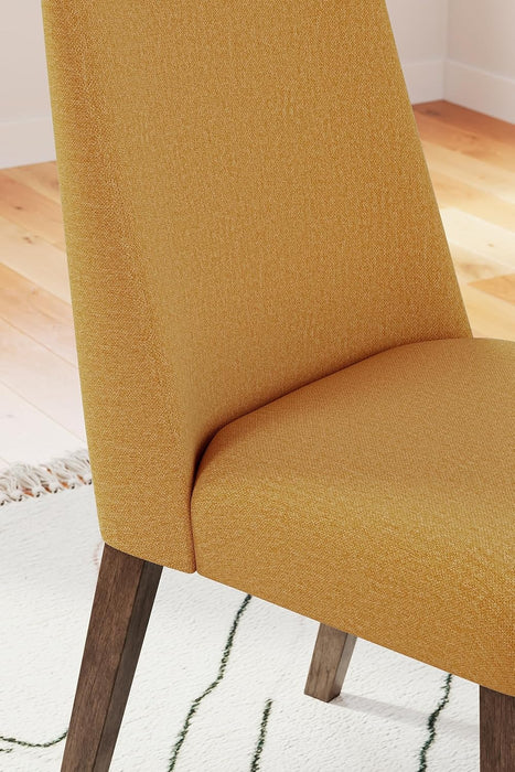 Lyncott Contemporary Dining Room Upholstered Side Chair with Foam Cushion, 2 Count, Yellow & Brown