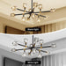 12-Light Black Gold Chandelier Ceiling Light Fixture