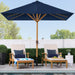 Best Choice Products 9Ft Deep Square Solar Powered LED Lighted Patio Umbrella W/Woodgrain Pattern, Uv-Resistant Fabric, Hand Crank - Navy Blue