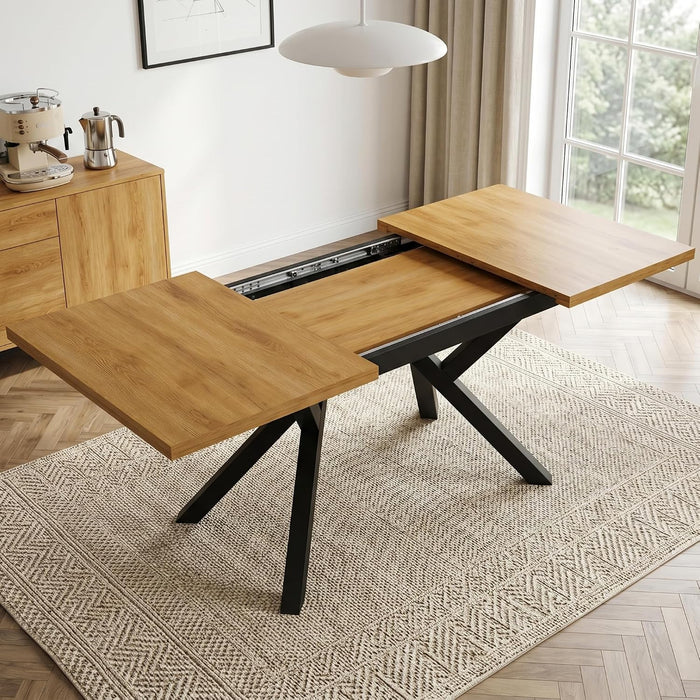 Extendable MDF Dining Table 47.2''-63'' for 4-6 People, Oak