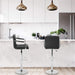 Modern Bar Stool Set of 2 Barstools Armrest Height Adjustable Counter Stools Bar Chairs Swivel Bar Stool PU Leather Hydraulic Dining Room Chairs Home Kitchen Stools (Black)