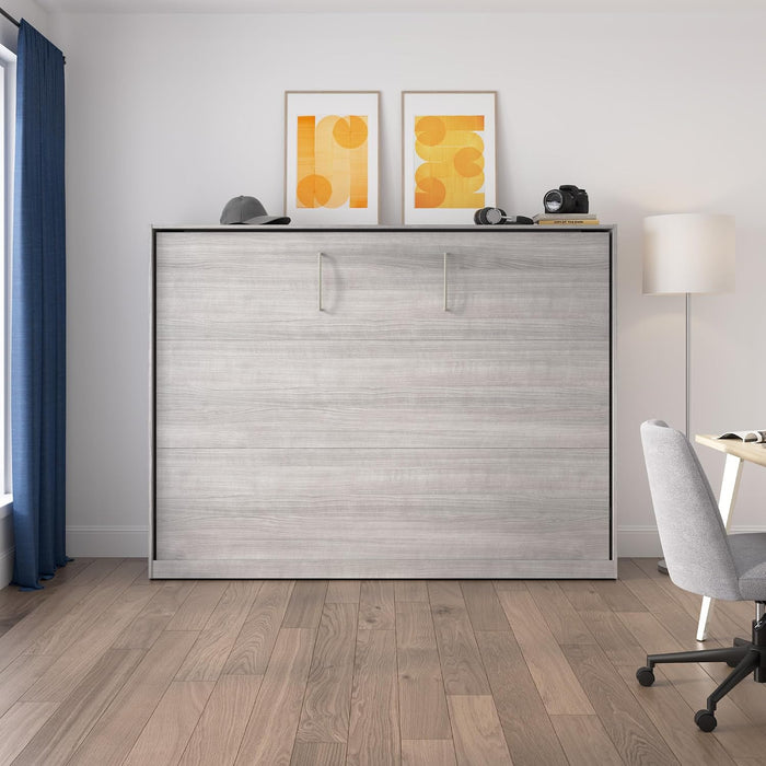 Queen Size Horizontal Contemporary Gray Murphy Bed