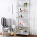 5-Tier Sturdy Rubberwood Ladder Bookshelf, Freestanding Storage Organizer Bookcase, Display Shelf for Small Space, White, 25.98" W X 74.48" H X 15.03" D