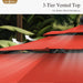 10Ft 3 Tier Auto-Tilt Patio Umbrella,Wind Resistent,Outdoor Patio Umbrellas Double Vented Umbrella with Crank for Pool Garden Backyard, Red