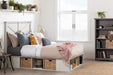 Avilla Full Storage Bed with Baskets, Double, Winter Oak and Rattan