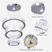 Three Ring Crystal Chandelier LED Ceiling Luminaire