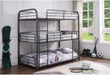 Cairo Metal Frame Full Triple Bunk Bed in Sandy Black