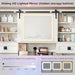 Oversized Farmhouse Vanity Desk With Illuminated Mirror