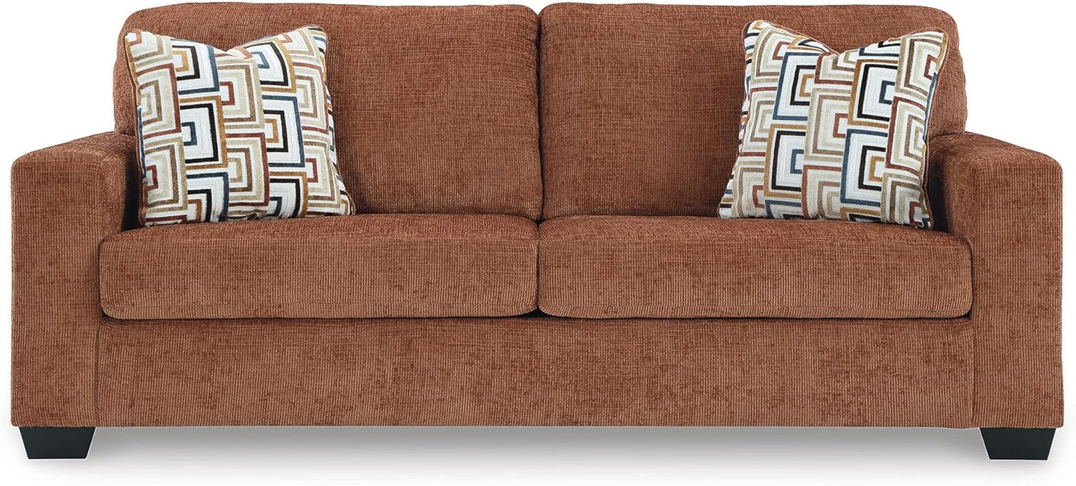 Queen Burnt Orange Contemporary Luxury Sofa Sleeper