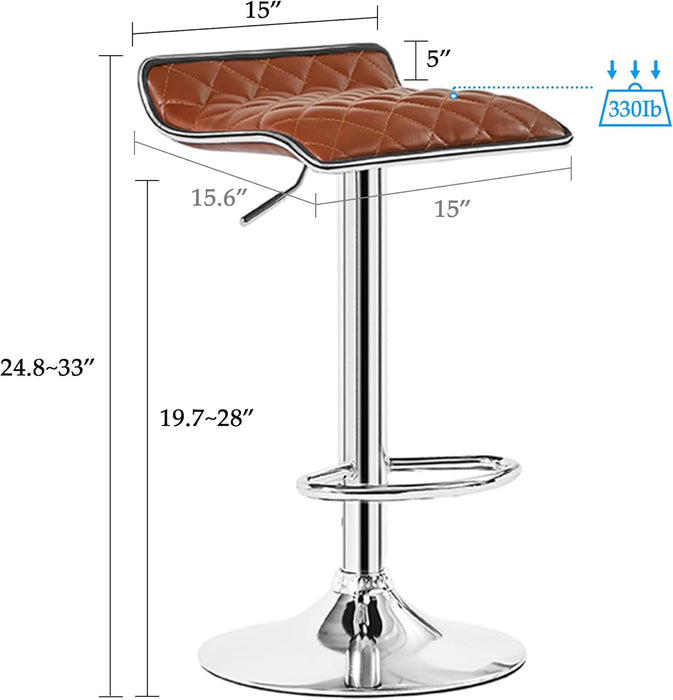 Adjustable Bar Stools Set of 2, Bar Height Stools for Kitchen Counter