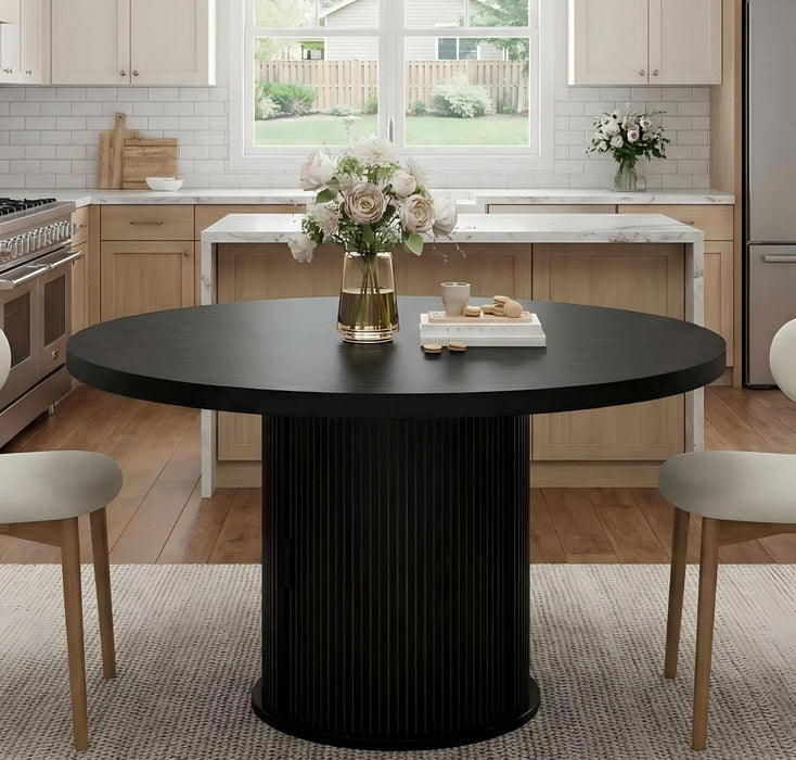 47" round Dining Table for 4-6, Modern Farmhouse Kitchen Table