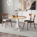 round Dining Table, 39" D X 29" H, Rubber Wood Pedestal Table W/Round Tabletop & Curved Trestle Legs, 4-Person Dinner Table for Kitchen, Dining Room, Restaurant (Natural & White)