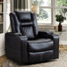 Power Electric Recliner Chair with USB Ports and Cup Holders Leather Home Theater Seating, Living Room Chair Black