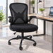 Ergonomic Office Chair with 90° Flip-Up Armrests and Adjustable Lumbar Support, Mid-Back Breathable Mesh Home Office Chair with 3.15” Thick Seat Cushion, 300Lbs Weight Capacity, 1PC, Black