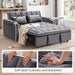 Velvet Charcoal Gray Adjustable Convertible Sleeper Sofa