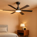 52Inch Black Ceiling Fan With DimmableLED MemoryFunction