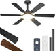 52Inch Black Ceiling Fan With DimmableLED MemoryFunction