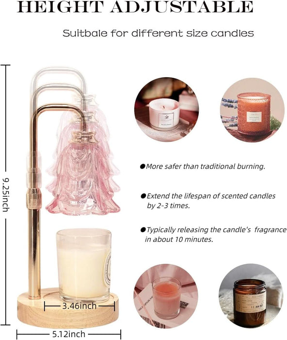 Candle Warmer Lamp with Timer, Adjustable Height and Dimmable, Birthday Christmas Gifts for Women, Mothers Day Gifts for Mom, Unique House Warming Gifts New Home Decor(Pink)