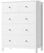 White 5-Drawer Dresser with Deep Space