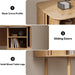 55" Modern Writing Desk with Storage, Wood Home Office Desk with Sliding Doors, Computer Desk for Home Office, Dorm, Living Room, Home Study Table, Natural
