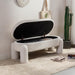 Boucle Storage Ottoman Bench, 44.7 Inches Sherpa Upholstered Storage Bench, End of Bed Bench for Bedroom Entryway Living Room, White