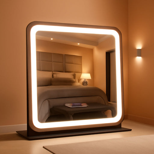 Vanity Mirror with Lights 22"X17",Led Lighted Makeup Mirror,Large Makeup Mirror with Lights,Touch Screen with 3-Color Lighting,Led Mirror Makeup,Dimmable,For Vanity Desk Tabletop,Bedroom