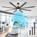 72 Inch Large Industrial Ceiling Fan with Light and Remote-8 Aluminium Blades Ceiling Fan with Energy Efficient DC Motor,Reversible Airflow-Ideal for Living Room,Patio,Garage,And Commercial Spaces