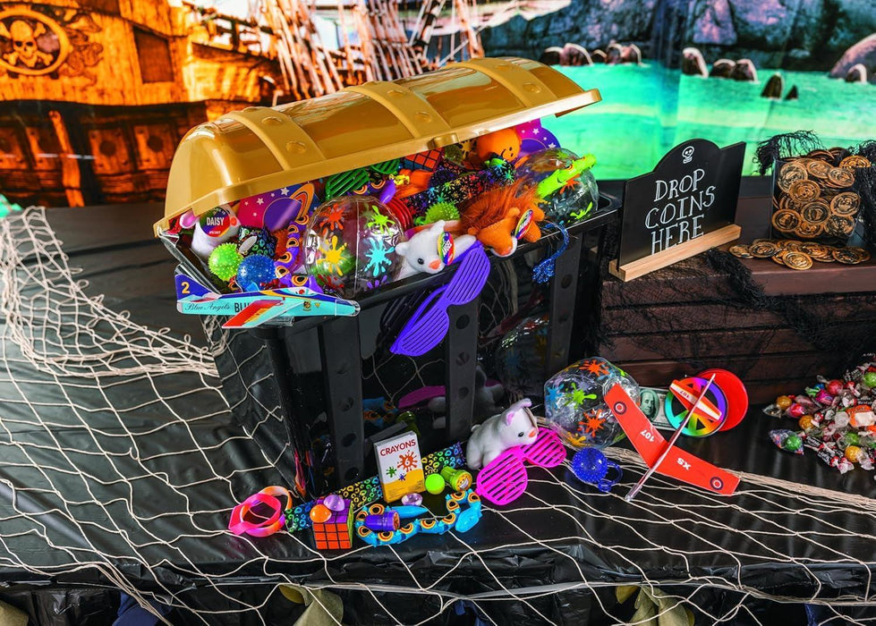 Large Black Pirate Treasure Chest Storage Capacity