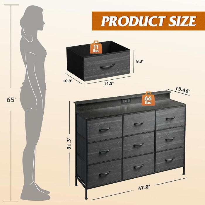 black led dresser Dresser TV Stand 55 Inch With LED Lighting And Charging