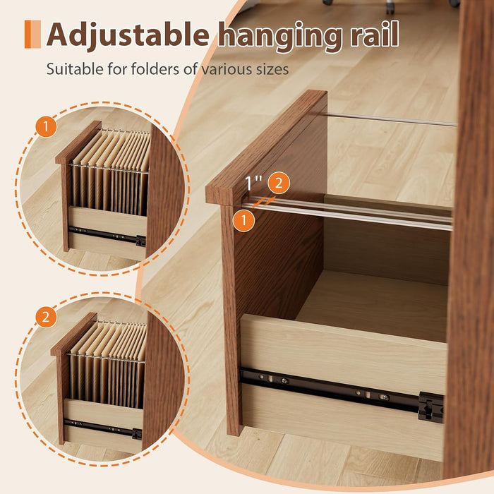 Solid Wood Executive Lockable Drawers File Cabinet