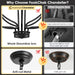 Black 36Inch 12Light Chandelier For Entryway Hallway
