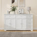 Large Buffet Cabinet with Storage, 59” Kitchen Cabinet with 4 Doors, 6 Drawers & 2 Adjustable Shelves, Modern Sideboard for Living Room, Coffee Bar, White