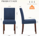 Upholstered Parsons Dining Chairs Set of 2, Modern Dining Room Chairs with Back, Fabric Kitchen Side Chairs with Wood Legs for Dinner Farmhouse Restaurant, Blue