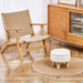 Storage Ottoman, Modern round Footrest with Soft Padded Seat, Teddy Velvet Footstool with Wood Legs, Accent Small Table or Plant Stand for Hallway, Living Room (Cream)