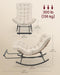 Outdoor Rocking Chair with Extendable Footrest, Removable Cushion