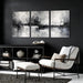 Triptych Abstract Black White Gray Wrapped Canvas Wall Art 16X24 in | Gallery Wrapped Canvas, UV Fade-Resistant Ink, Modern Minimalist, Ready to Hang, Living Room Office Decor, Housewarming Gift