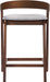 Alame 25.25''H Rubberwood Barstools Set of 2, Curved Backrest Counter Stool, Upholstery Bar Chair, Sturdy Structure Counter Stool Chair for Kitchen Home Bar, Light Gray+Natural