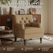 Brown Upholstered Accent Chair With Thick Cushions