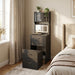 Compact Vanity Desk With Illuminating Mirror Black