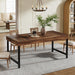 Farmhouse Dining Table for 4-6 People, 55 Inches Industrial Rectangular Kitchen Dinner Table with Heavy-Duty Metal Legs for Home, Dining Room, Small Space, Walnut