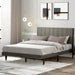 Queen Size Upholstered Bed Frame with Tufted Headboard