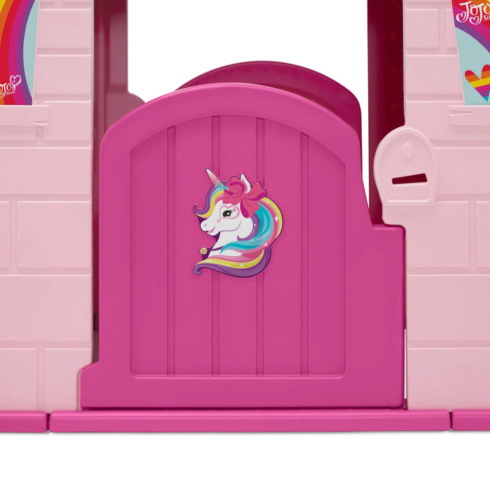 Rainbow & Unicorn Plastic Indoor/Outdoor Playhouse with Easy Assembly, Pink