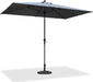 10' X 6.5' Rectangular Patio Umbrella Outdoor Table Umbrella Aluminum Frame Market Umbrella Sun Umbrella with 8 Sturdy Ribs & Tilt for Garden Deck Lawn & Pool Light Gray