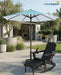 Patiokingdom 10FT Patio Umbrella with Push Button Tilt and Crank, Outdoor Market Umbrella with 8 Fiberglass Ribs, UV Protection Table Umbrella for Pool,Backyard,Garden,Deck