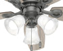 52 Inch Indoor Ceiling Fan with LED Lights - Ceiling Fan with Pull Chain, for Bedroom, Living Room, or Kitchen, Low Profile Mount, No Remote, 5 Blades - Builder 51113, Matte Silver