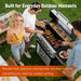 6 Burner Propane Gas Grill, 60,000 BTU Outdoor BBQ Grill with Cast Iron Cooking Grates, Stainless Steel Warming Rack, Built-In Thermometer, Electronic Ignition, Side Shelves, Storage Cabinet