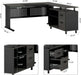 63Inch Executive Desk With Integrated Cabinet Gray