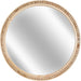 30 Inch round Wall Mirror with Beaded Solid Wood Frame, Decorative Wall Mirror with Tempered Glass, Farmhouse Home Decor for Bathroom, Living Room, Entryway, Natural Wood