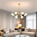 Gold Modern Chandelier 12-Light Glass Globe Ceiling Light Fixtures Mid Century Modern Sputnik Chandelier for Dining Room Kitchen Island Bedroom Living Room